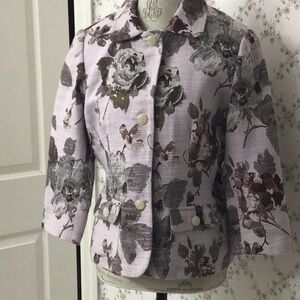 Sag Harbor Vintage 90’s Floral Tapestry Fabric Sz 10 Lined Blazer Jacket NWOT.